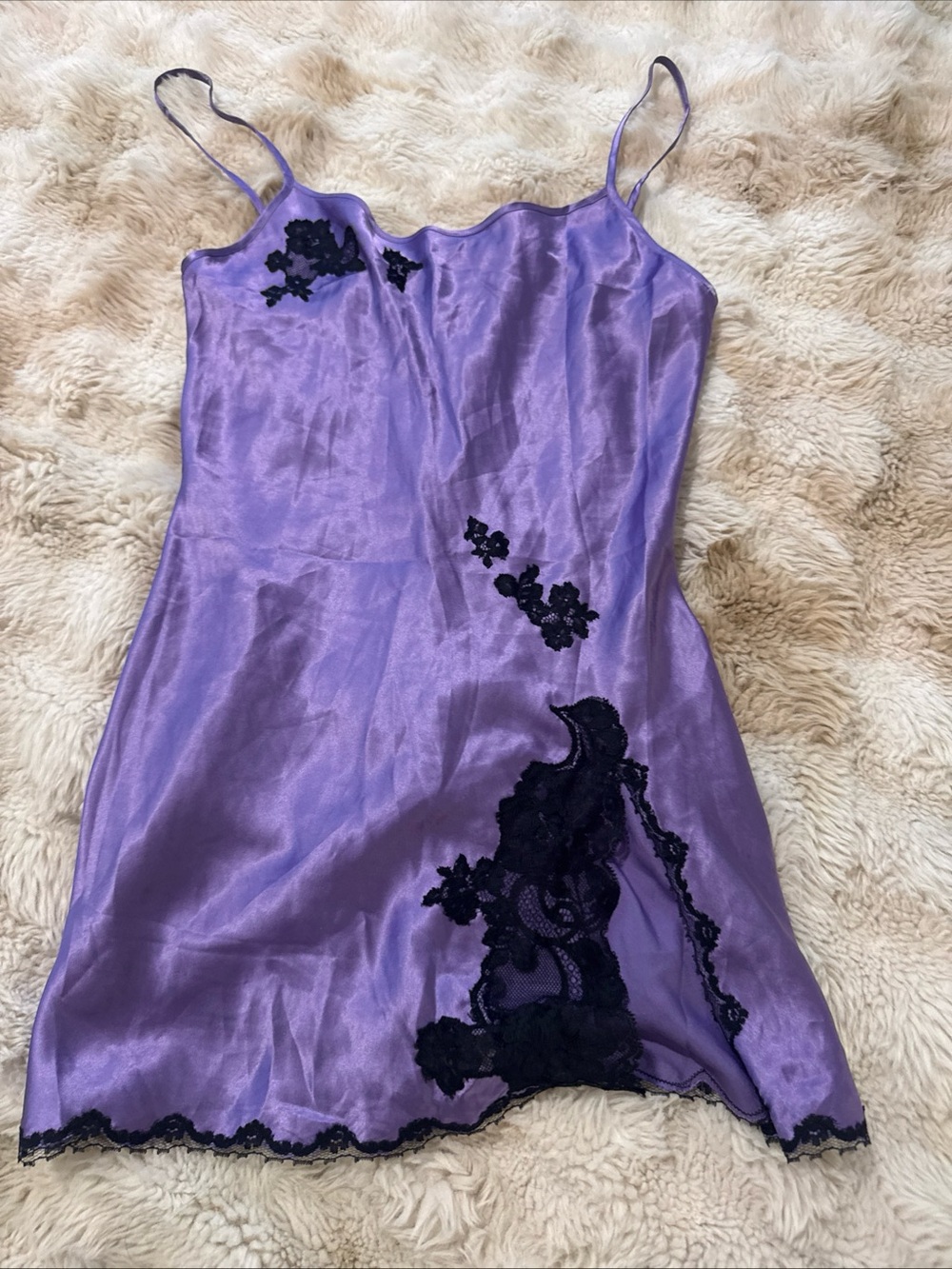 Victoria's Secret Madison Beer Y2K Satin Lace Nightgown Chemise Purple Size xs